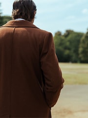 Harry Brown Brown Josh Wool Melton Overcoat - Image 9 of 12