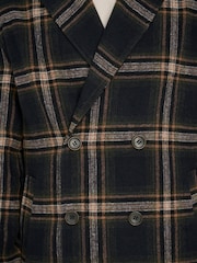 Harry Brown Blue Jacob Fashion Wool Coat with Check Print - Image 12 of 13