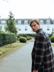 Harry Brown Blue Jacob Fashion Wool Coat with Check Print - Image 3 of 13