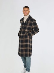 Harry Brown Blue Jacob Fashion Wool Coat with Check Print - Image 7 of 13