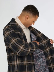 Harry Brown Blue Jacob Fashion Wool Coat with Check Print - Image 9 of 13
