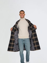 Harry Brown Blue Jacob Fashion Wool Coat with Check Print - Image 10 of 13