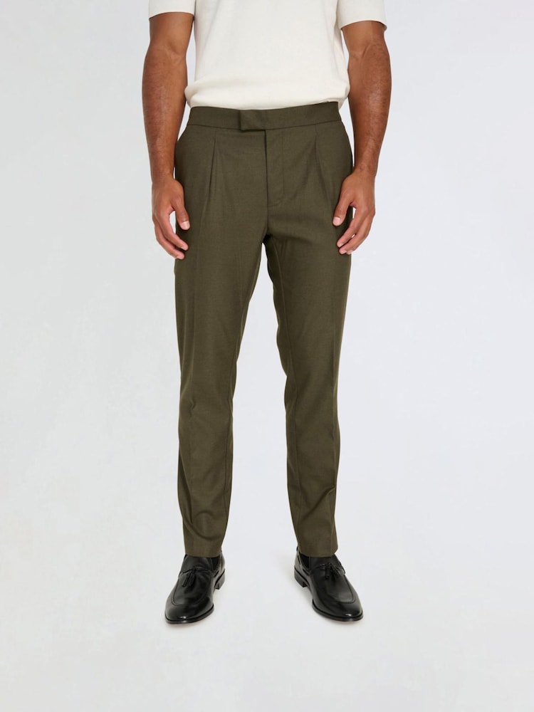 Harry Brown Green Arthur Flannel Trousers - Image 1 of 5