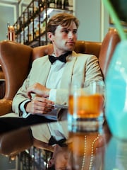 Harry Brown Natural Leo Velvet Tuxedo Dinner Jacket with Shawl Lapel Detail - Image 1 of 13