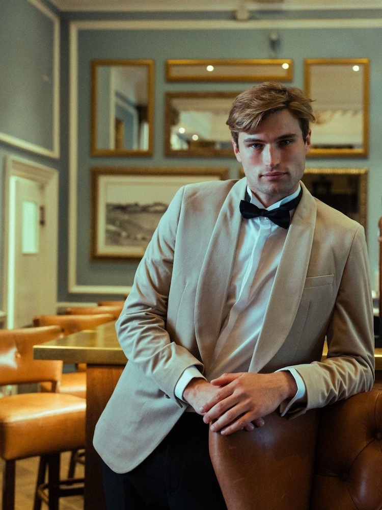 Buy Harry Brown Natural Leo Velvet Tuxedo Dinner Jacket with Shawl