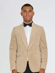 Harry Brown Natural Leo Velvet Tuxedo Dinner Jacket with Shawl Lapel Detail - Image 6 of 13