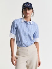 GANT Blue Regular-Fit Stripe Short Sleeve Shirt - Image 1 of 3