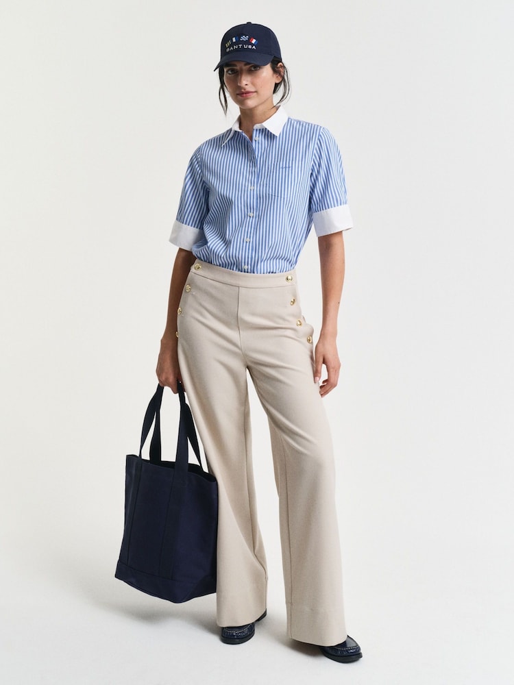 GANT Blue Regular-Fit Stripe Short Sleeve Shirt - Image 3 of 3