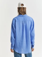 GANT Blue Relaxed-Fit Linen Shirt - Image 2 of 6
