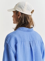 GANT Blue Relaxed-Fit Linen Shirt - Image 5 of 6