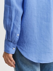 GANT Blue Relaxed-Fit Linen Shirt - Image 6 of 6