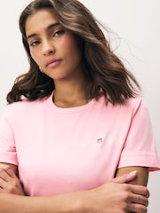 GANT Pink Regular-Fit Shield Short Sleeve T-Shirt - Image 3 of 5