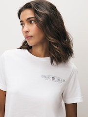 GANT White Regular-Fit Shield Short Sleeve T-Shirt - Image 3 of 5