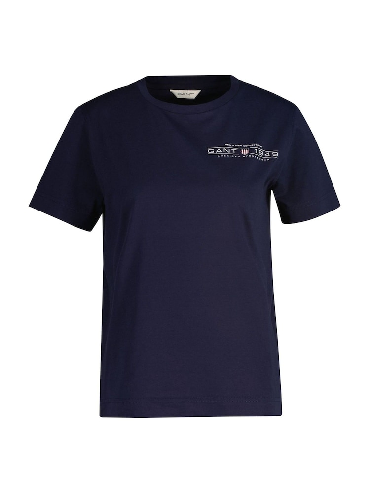 GANT Navy Regular-Fit Shield Short Sleeve T-Shirt - Image 4 of 5