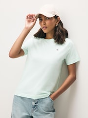 GANT Mint Green Regular-Fit Shield Short Sleeve T-Shirt - Image 1 of 2