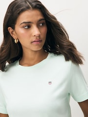 GANT Mint Green Regular-Fit Shield Short Sleeve T-Shirt - Image 3 of 5