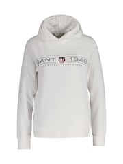 GANT White Regular-Fit Shield Hoodie - Image 1 of 2