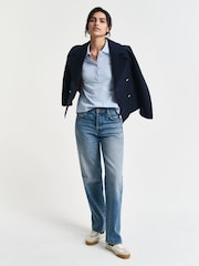 GANT Blue Slim-Fit Polo Shirt - Image 3 of 4