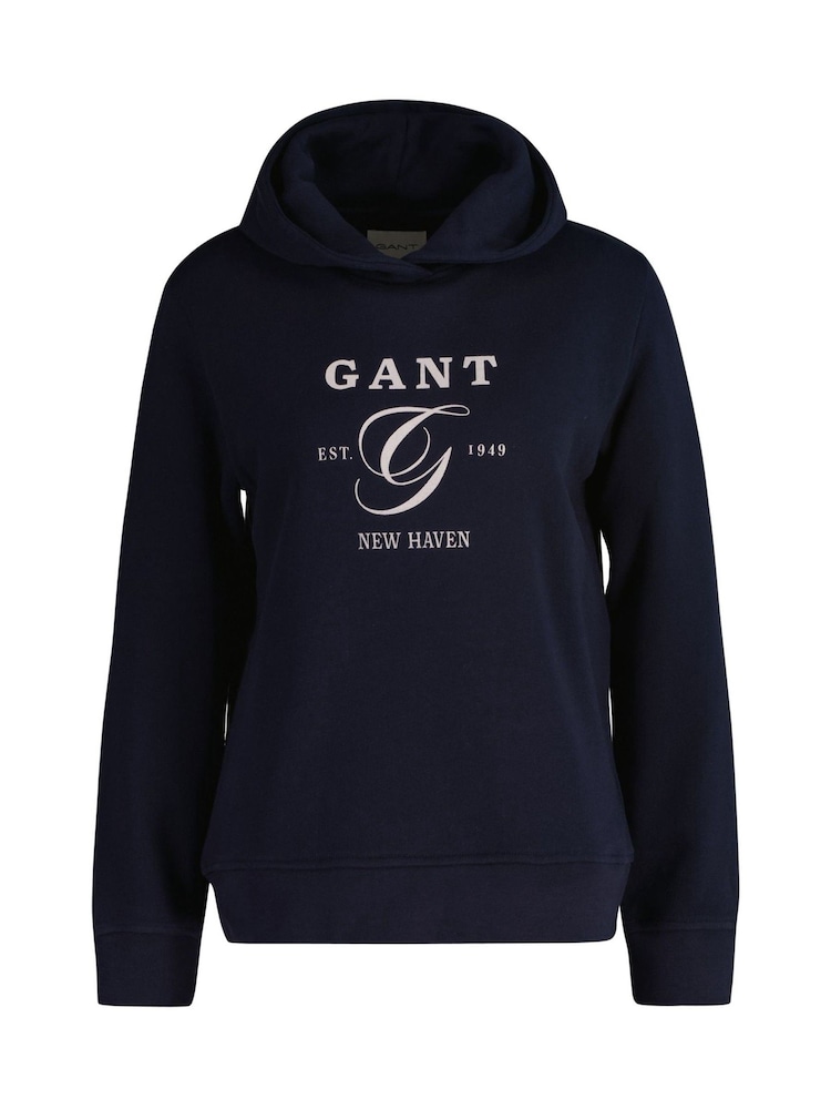 GANT Navy Regular-Fit Graphic Hoodie - Image 1 of 2