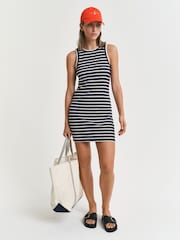 GANT Navy Stripe Tank Jersey Dress - Image 1 of 5