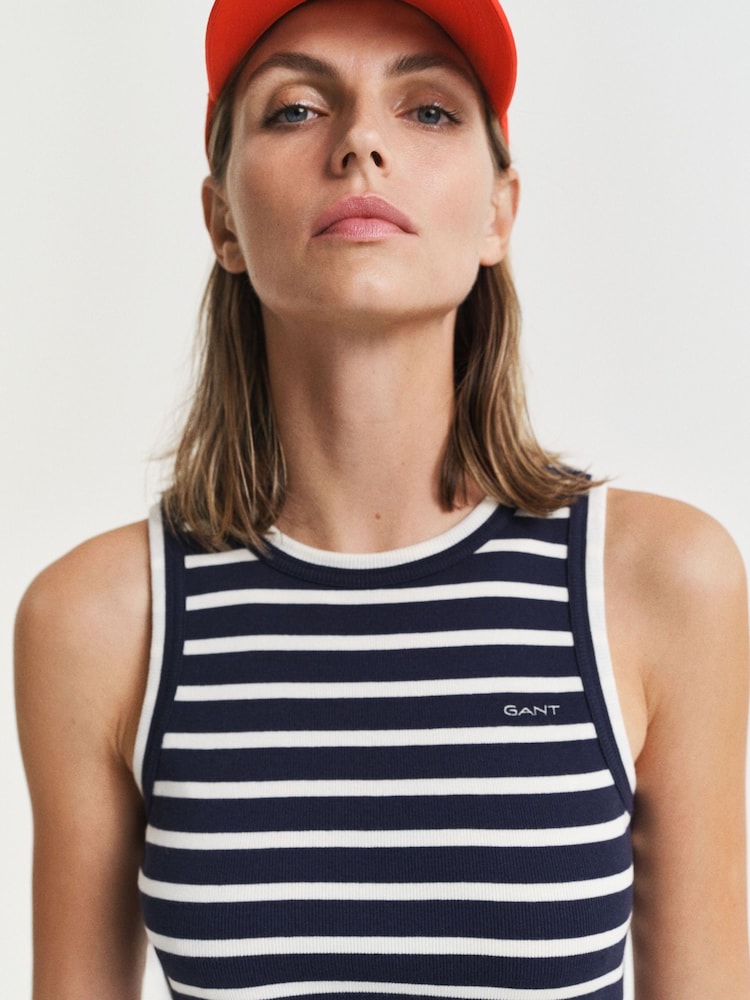 GANT Navy Stripe Tank Jersey Dress - Image 5 of 5