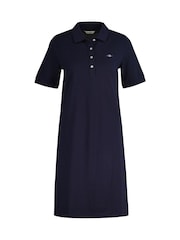 GANT Navy Shield Short Sleeve Pique 100% Cotton Polo Dress - Image 4 of 5