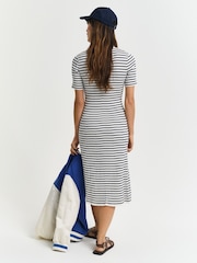GANT Navy Knitted Stripe Short Sleeve Dress - Image 2 of 7