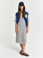 GANT Navy Knitted Stripe Short Sleeve Dress - Image 3 of 7