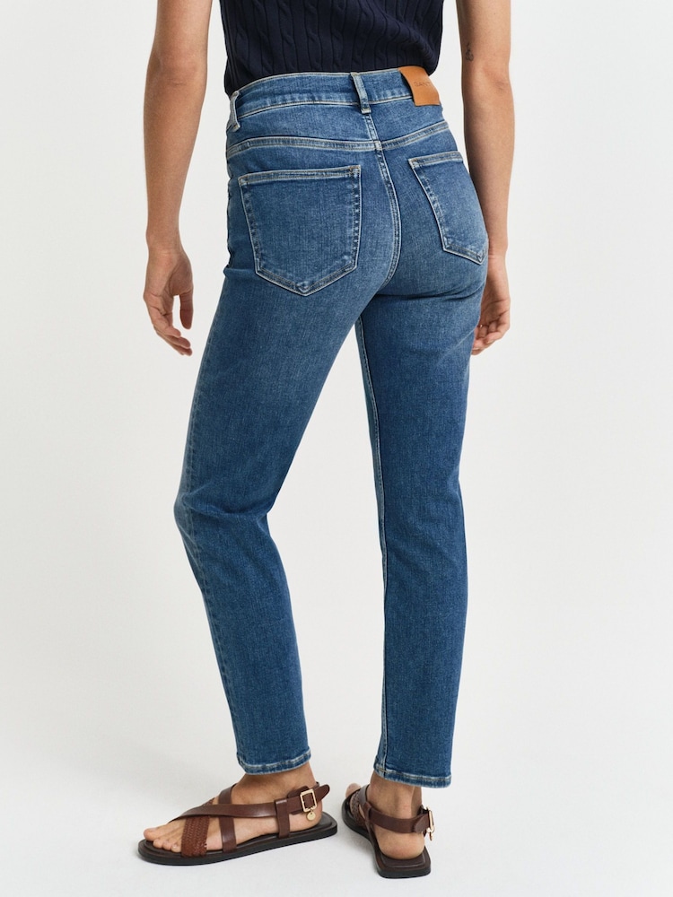 GANT Blue Denim Slim-Fit Jeans - Image 2 of 6