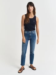 GANT Blue Denim Slim-Fit Jeans - Image 4 of 6
