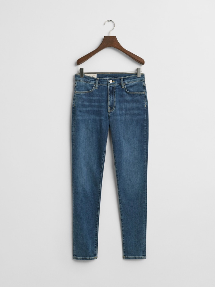 GANT Blue Denim Slim-Fit Stretch Denim Jeans - Image 1 of 5