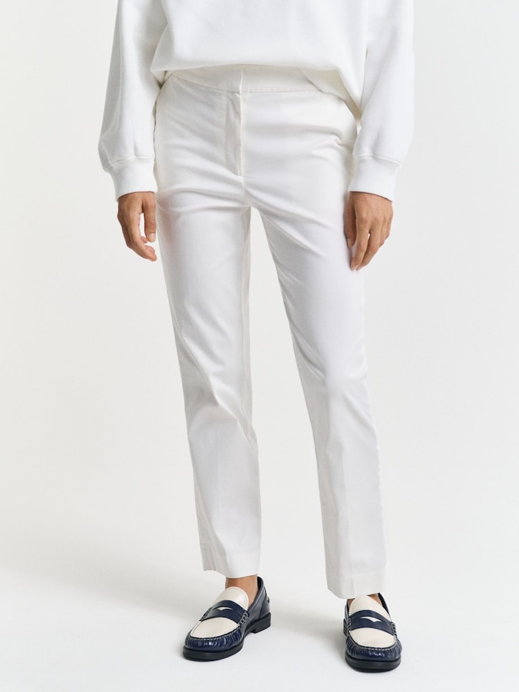 GANT Cream Slim-Fit Chino Trousers - Image 1 of 4