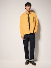 Yellow 100% Cotton Contrast Stitch Shacket Jacket - Image 2 of 11