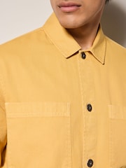 Yellow 100% Cotton Contrast Stitch Shacket Jacket - Image 6 of 11