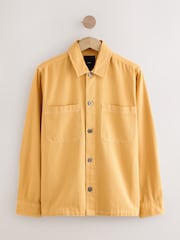 Yellow 100% Cotton Contrast Stitch Shacket Jacket - Image 7 of 11