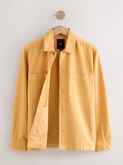Yellow 100% Cotton Contrast Stitch Shacket Jacket - Image 8 of 11