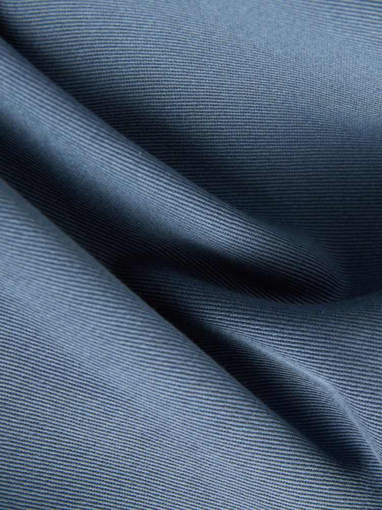 Blue 100% Cotton Contrast Stitch Shacket Jacket - Image 8 of 8