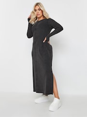 Yours Curve Grey Limited Collection Acid Wash Maxi Dress - Image 1 of 5