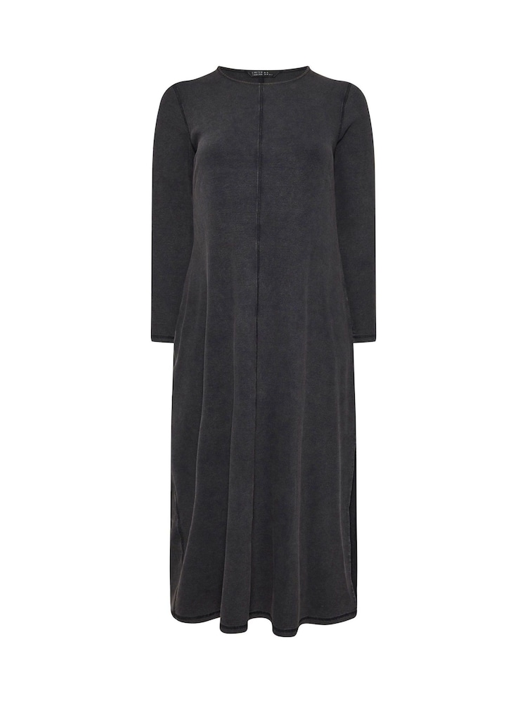Yours Curve Grey Limited Collection Acid Wash Maxi Dress - Image 5 of 5