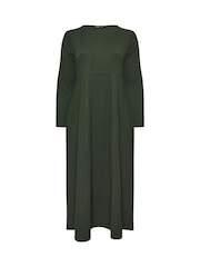 Yours Curve Green Textured Flared Maxi Dress - Image 5 of 5