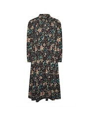 Yours Curve Black Floral Shirred Maxi Dress - Image 5 of 5