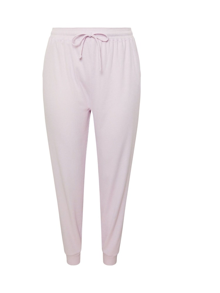 Yours Curve Pink Waffle Cuffed Joggers - Image 5 of 5