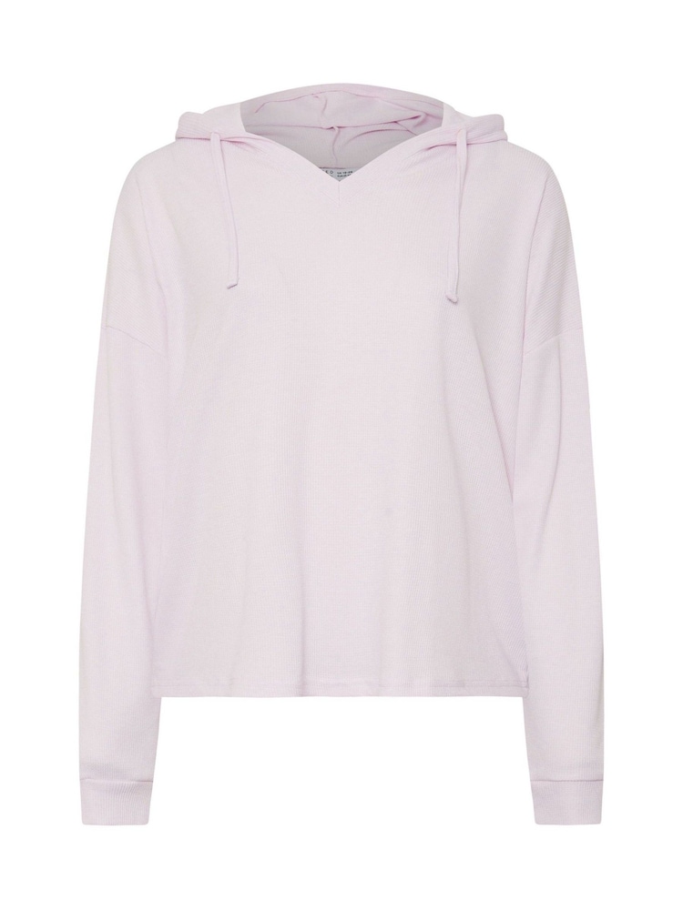 Yours Curve Pink Waffle Cropped Hoodie - Image 5 of 5