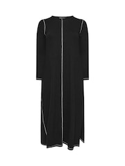 Yours Curve Black Long Sleeve Contrast Stitch Dress - Image 5 of 5