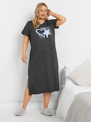 Yours Curve Grey Look To The Stars Midaxi Nightdress - Image 1 of 5