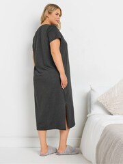 Yours Curve Grey Look To The Stars Midaxi Nightdress - Image 3 of 5