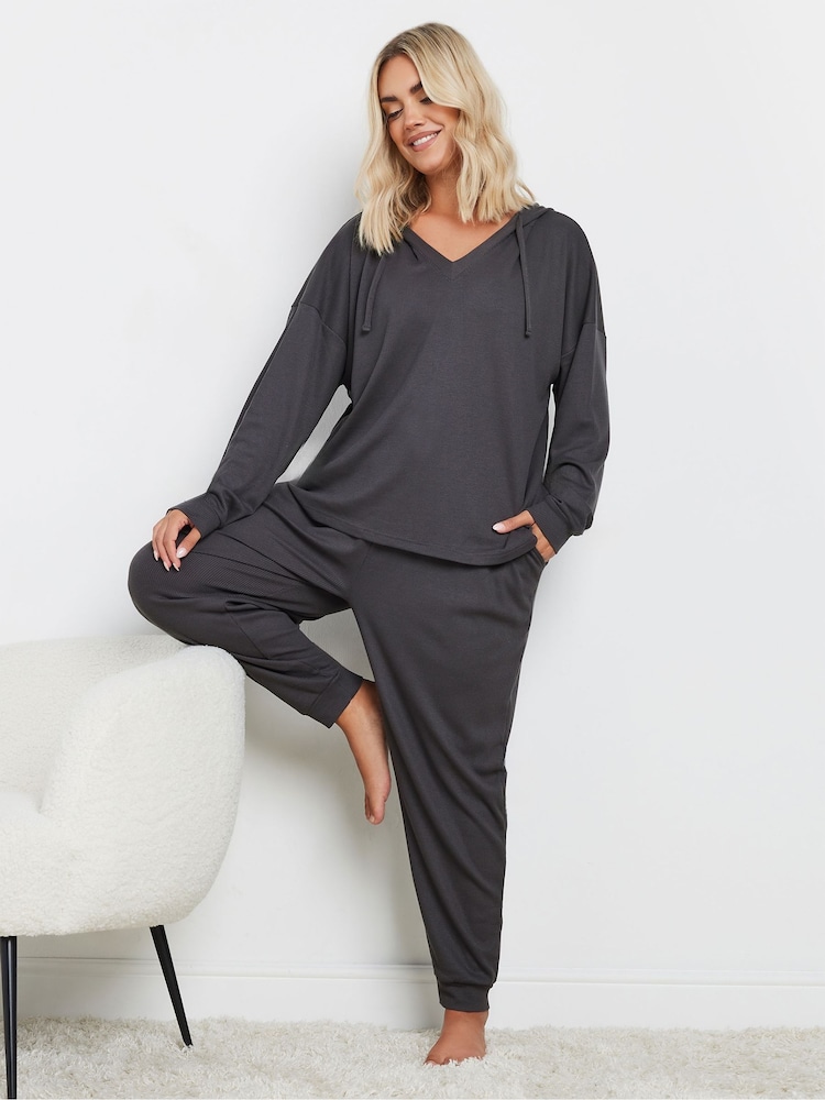 Gris antracita - Yours Curve Waffle Cuffed Joggers - Imagen 2 de 4 Gris antracita - Yours Curve Waffle Cuffed Joggers - Imagen 2 de 4