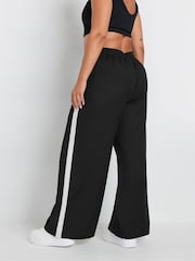 Yours Curve Black Side Stripe Wide Leg Trousers - Image 3 of 4