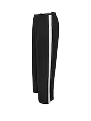 Yours Curve Black Side Stripe Wide Leg Trousers - Image 4 of 4