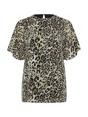 Yours Curve Natural London Flutter Sleeve Blouse - Image 5 of 5